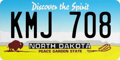 ND license plate KMJ708