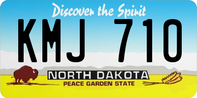ND license plate KMJ710