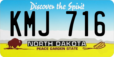 ND license plate KMJ716