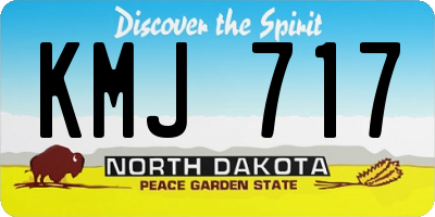 ND license plate KMJ717