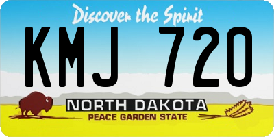 ND license plate KMJ720