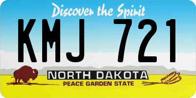 ND license plate KMJ721