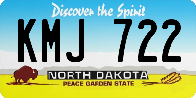 ND license plate KMJ722