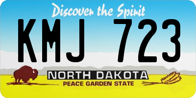 ND license plate KMJ723