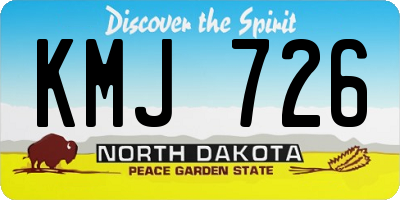 ND license plate KMJ726