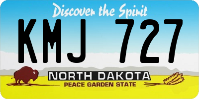 ND license plate KMJ727
