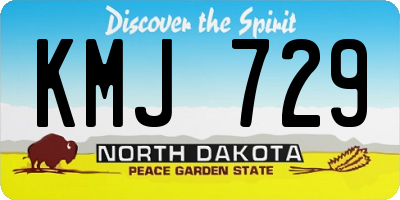 ND license plate KMJ729