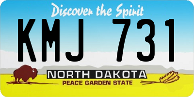 ND license plate KMJ731