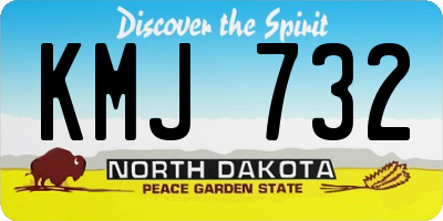 ND license plate KMJ732