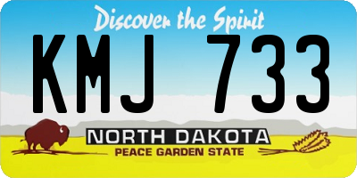 ND license plate KMJ733