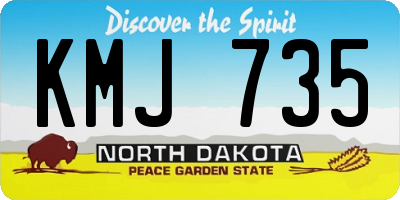 ND license plate KMJ735