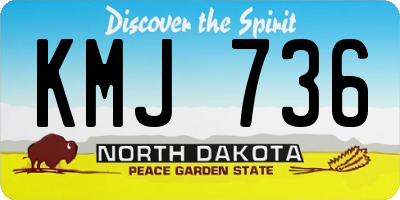 ND license plate KMJ736