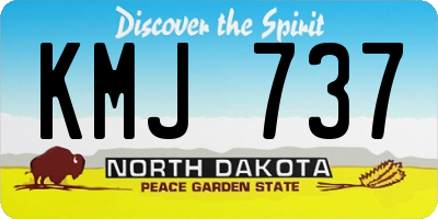 ND license plate KMJ737