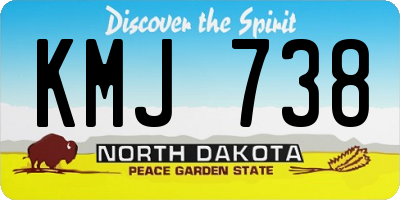 ND license plate KMJ738