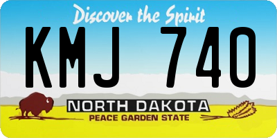ND license plate KMJ740