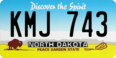 ND license plate KMJ743