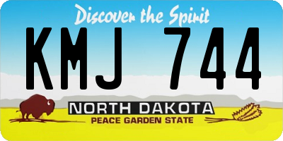 ND license plate KMJ744