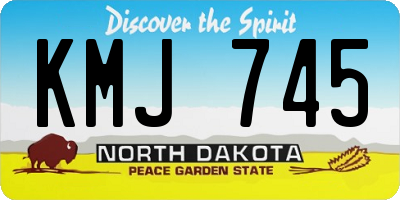ND license plate KMJ745