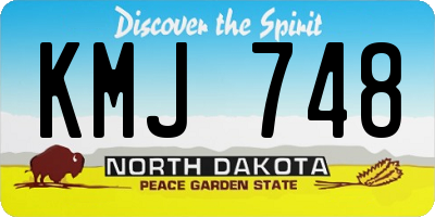 ND license plate KMJ748