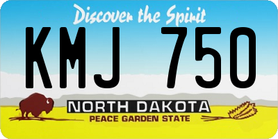 ND license plate KMJ750