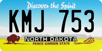 ND license plate KMJ753