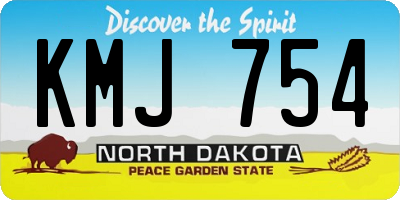 ND license plate KMJ754