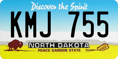 ND license plate KMJ755