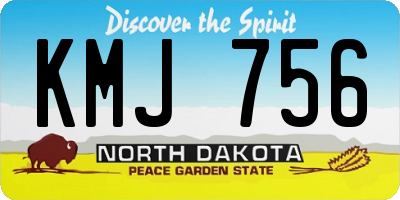ND license plate KMJ756