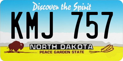 ND license plate KMJ757