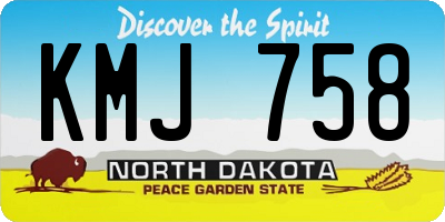 ND license plate KMJ758