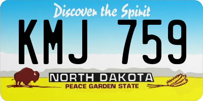 ND license plate KMJ759