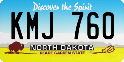 ND license plate KMJ760