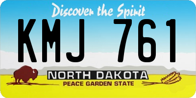 ND license plate KMJ761