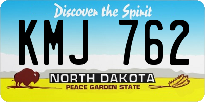 ND license plate KMJ762