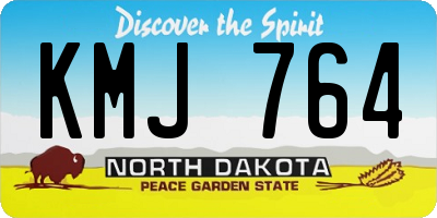 ND license plate KMJ764