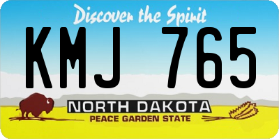 ND license plate KMJ765