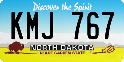 ND license plate KMJ767