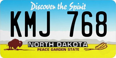 ND license plate KMJ768
