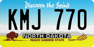 ND license plate KMJ770