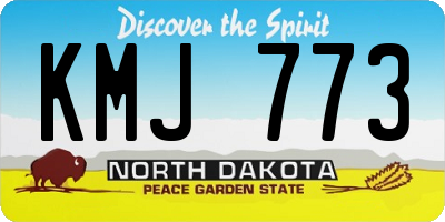 ND license plate KMJ773