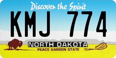 ND license plate KMJ774