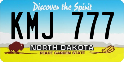 ND license plate KMJ777
