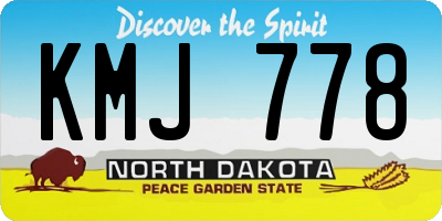 ND license plate KMJ778