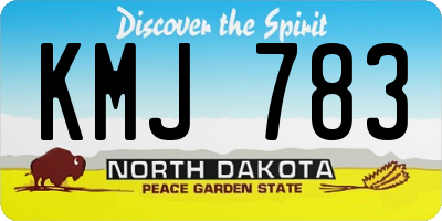 ND license plate KMJ783