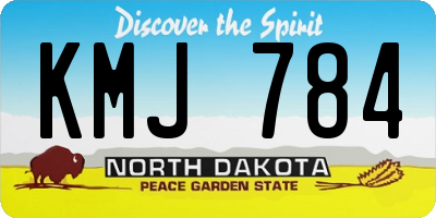 ND license plate KMJ784