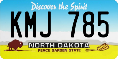 ND license plate KMJ785