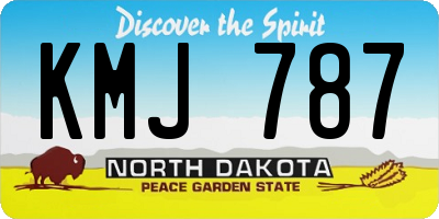 ND license plate KMJ787