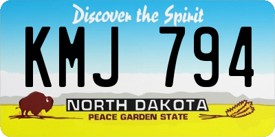ND license plate KMJ794