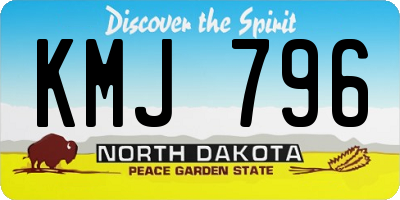 ND license plate KMJ796