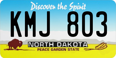 ND license plate KMJ803
